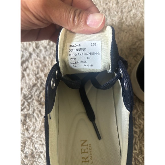 Lauren Ralph‎ Lauren Canvas Sneakers Casual Shoes Navy Blue Sneakers Size 5.5 - Picture 5 of 5